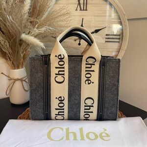 Felt Large Woody Ribbon Tote Cashmere Grey